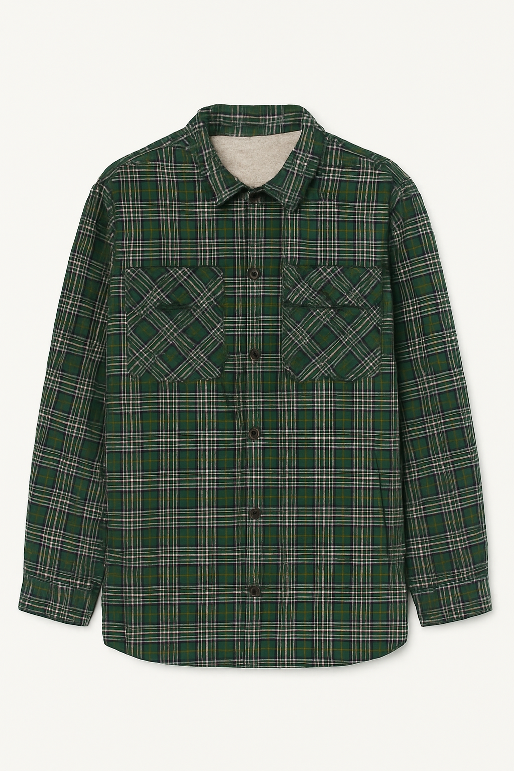 Fleece herrskjorta med teddyfoder