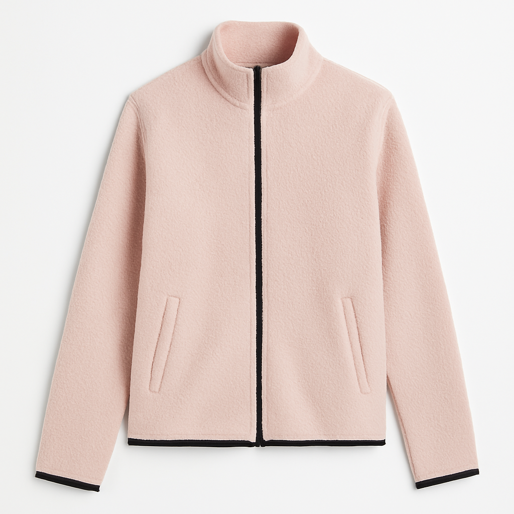 Kvinna Teddy fleece jacka i rosa